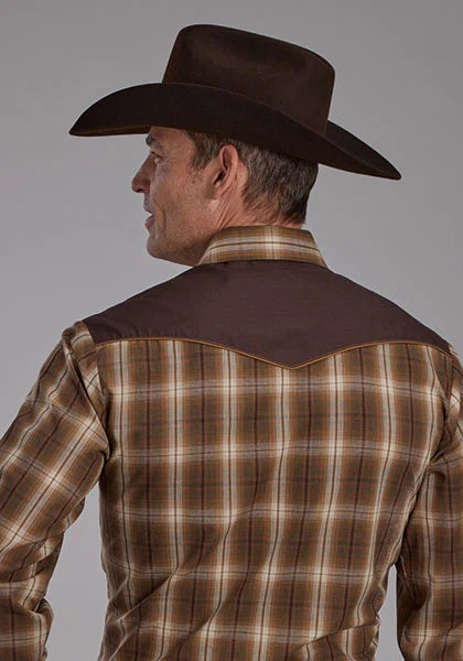 Roper 2107 Tobacco Plaid (Brown) - Men's Western Shirt