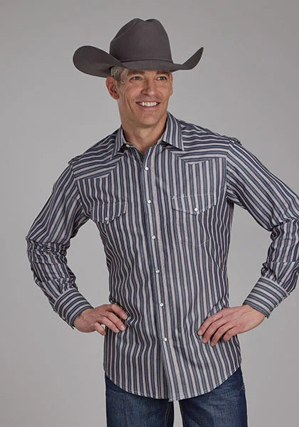 Roper 2113 Stripe (Black) - Men's Western Shirt