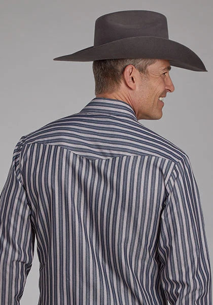 Roper 2113 Stripe (Black) - Men's Western Shirt