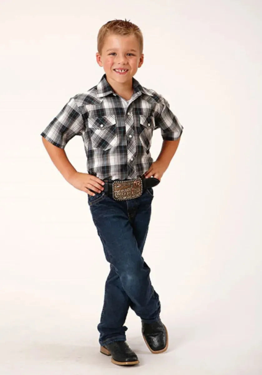 Roper Ghostly Gallop (White) - Boy's Western Shirt