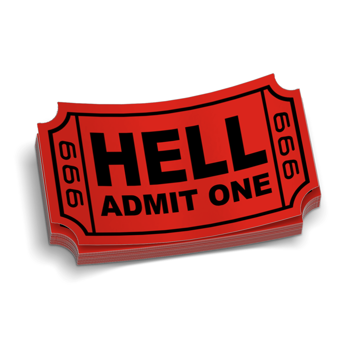 Admit One Hard Hat Decal