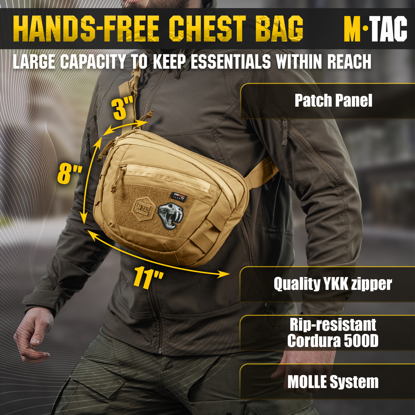 M-Tac Elite Sphaera Large Bag Gen II with Loop Panel