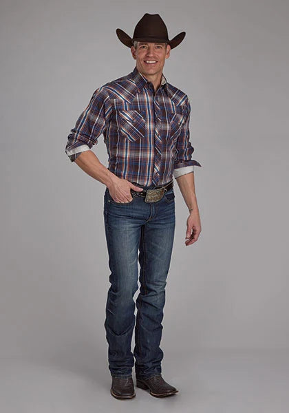 Roper 2176 Arrow Dobby (Brown) - Men's Western Shirt