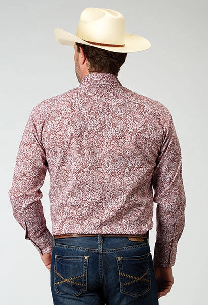 Roper 1944 Stretch Paisley (Red) - Men's Western Shirt