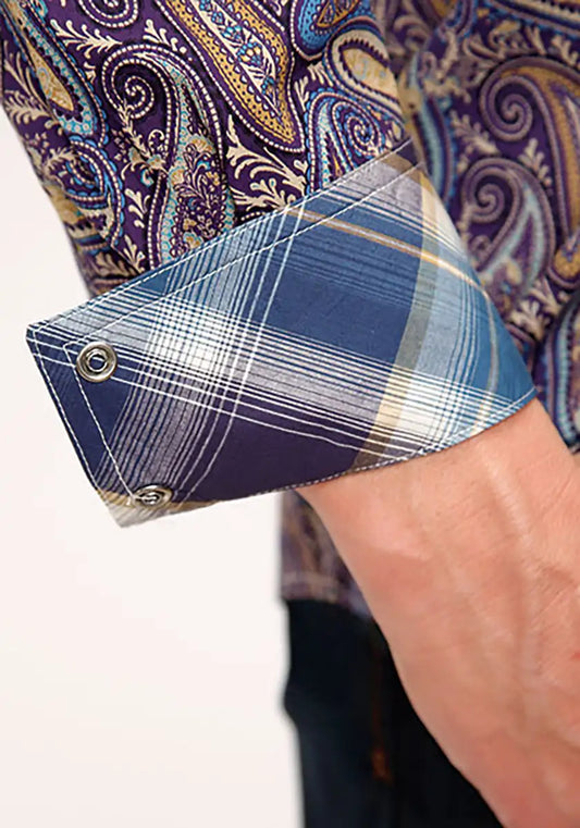 Roper Plum Ridge Royal Paisley (Plum) - Men's Western Shirt