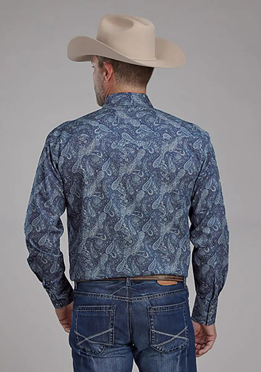 Roper Fall River Paisley (Blue) - Men's Western Shirt
