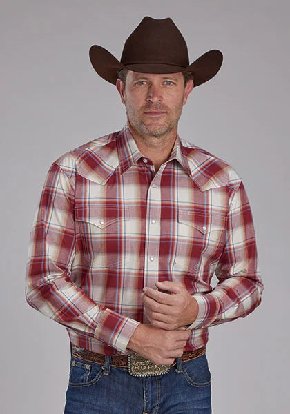 Roper 2160 '57 Chevy Plaid (Red) - Men's Western Shirt