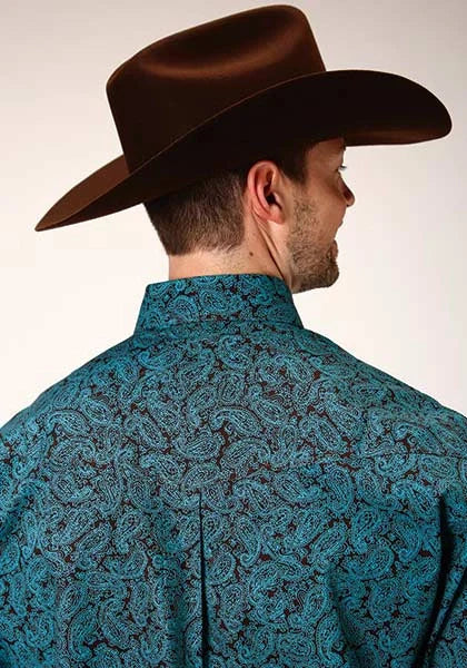 Roper 1377 Agave Paisley (Blue) - Men's Western Shirt