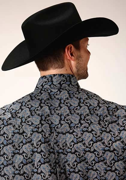 Roper 1382 Starry Night Paisley (Black) - Men's Western Shirt