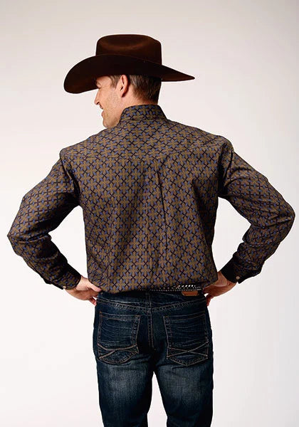 Roper 1839 Diamond Medallion (Brown) - Men's Western Shirt
