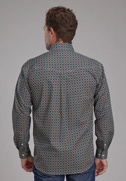 Roper 2151 Acorn Foulard (Brown) - Men's Western Shirt