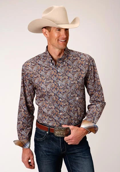 Roper 00996 Country Paisley (Blue) - Men's Western Shirt