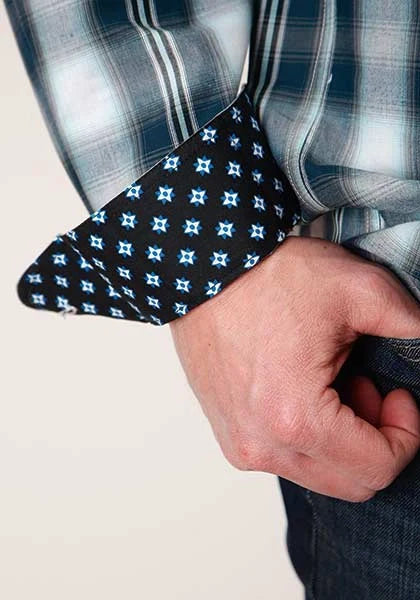 Roper 1373 West Plaid (Blue) - Men's Western Shirt