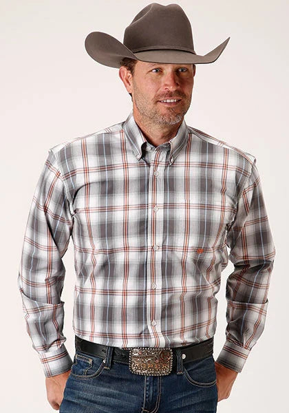 Roper 1457 Smokey Plaid (Grey) - Men's Western Shirt