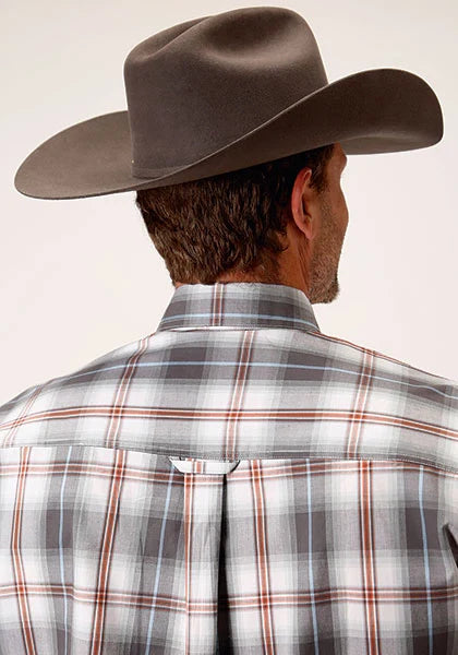 Roper 1457 Smokey Plaid (Grey) - Men's Western Shirt