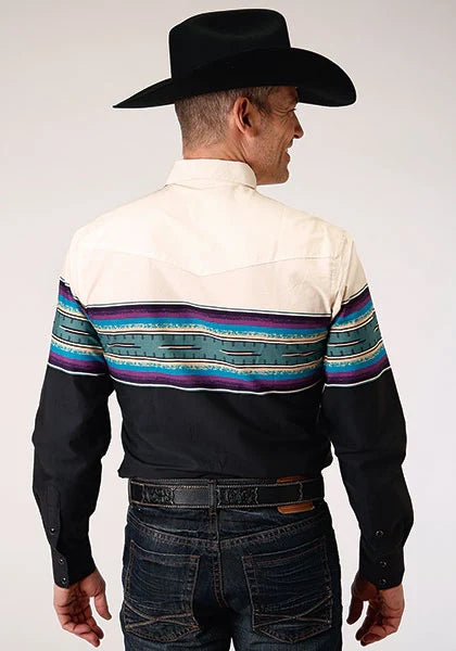 Roper 1296 Serape Border (Black) - Men's Western Shirt