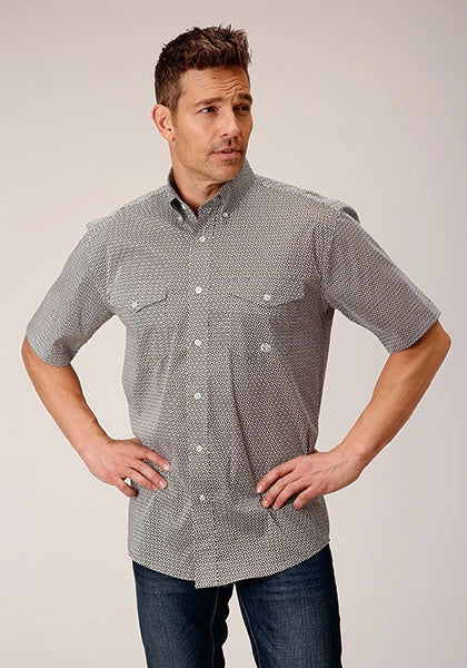 Roper 1564 Climbing Diamond (Green) - Men's Short Sleeve Shirt