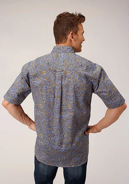 Roper 1556 Valley Paisley (Brown) - Men's Short Sleeve Shirt