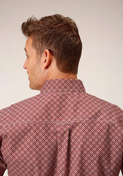 Roper 01560 Diamond Foulard (Red) - Men's Short Sleeve Shirt