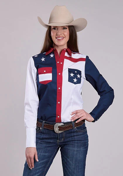 Roper Colorblock Americana (Multi) - Women's Western Shirt