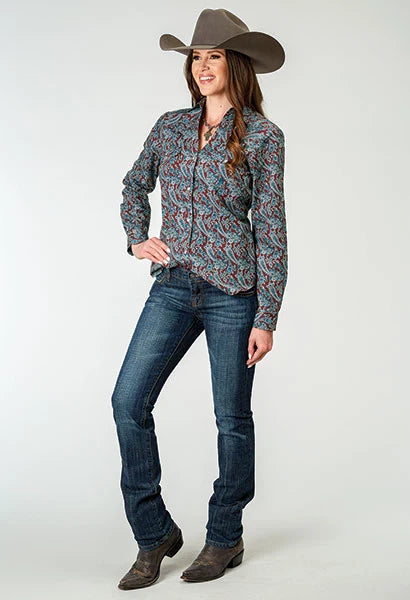 Roper 1935 Red River Paisley (Red) - Women's Western Shirt