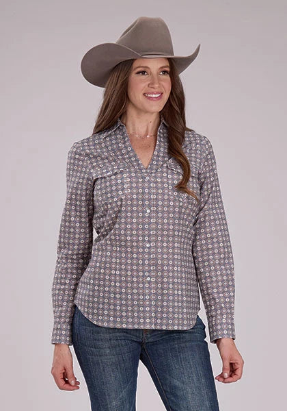 Roper 2501 Medallion Foulard (Grey) - Women's Western Shirt