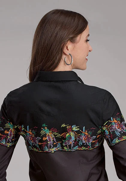 Roper 2121 Bullriders Border (Black) - Women's Western Shirt