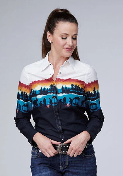 Roper 1993 Lakeside Camp (Black) - Women's Western Shirt