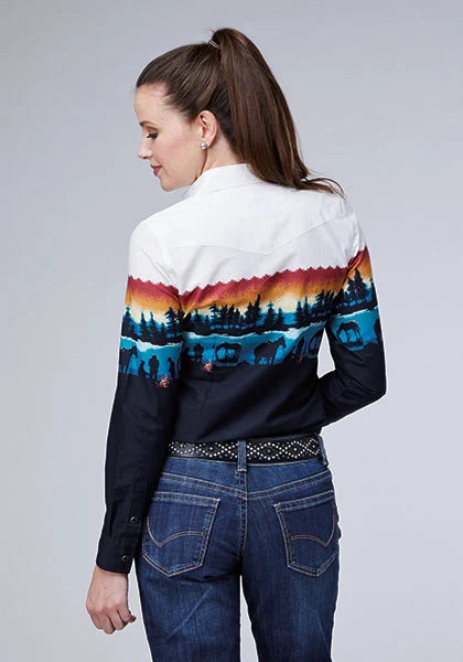 Roper 1993 Lakeside Camp (Black) - Women's Western Shirt