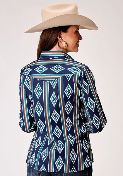 Roper 1908 Serape Stripe (Blue) - Women's Western Shirt