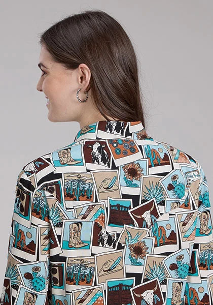 Roper 2224 Photo Collage (Multi) - Women's Western Blouse