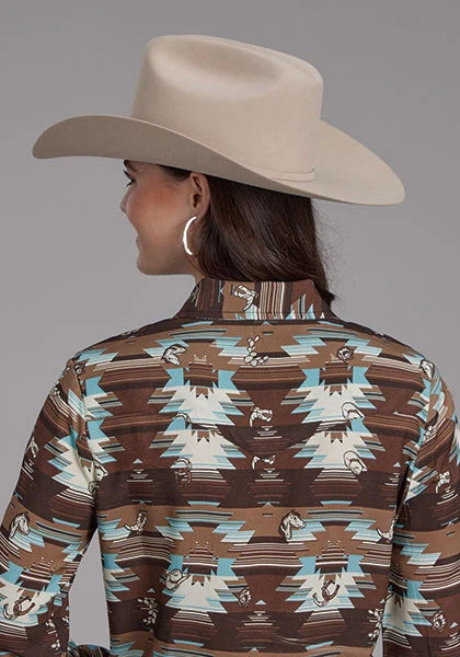 Roper 2201 Icon Aztec (Brown) - Women's Western Shirt