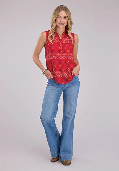 Roper 0000 Aztec (Red) - Women's Sleeveless Shirt