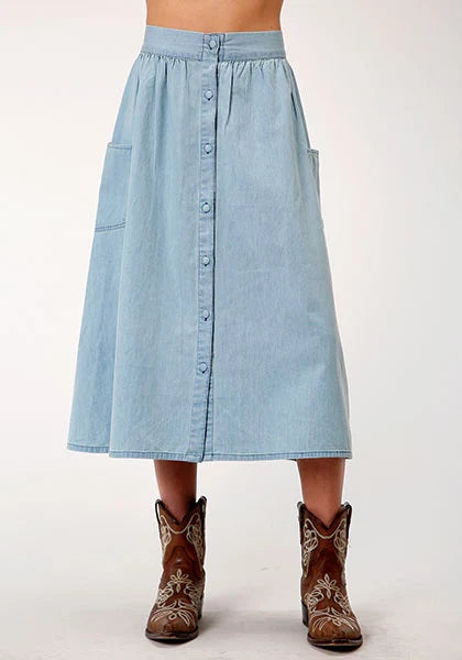 Roper 1789 Long Denim (Blue) - Women's Skirt