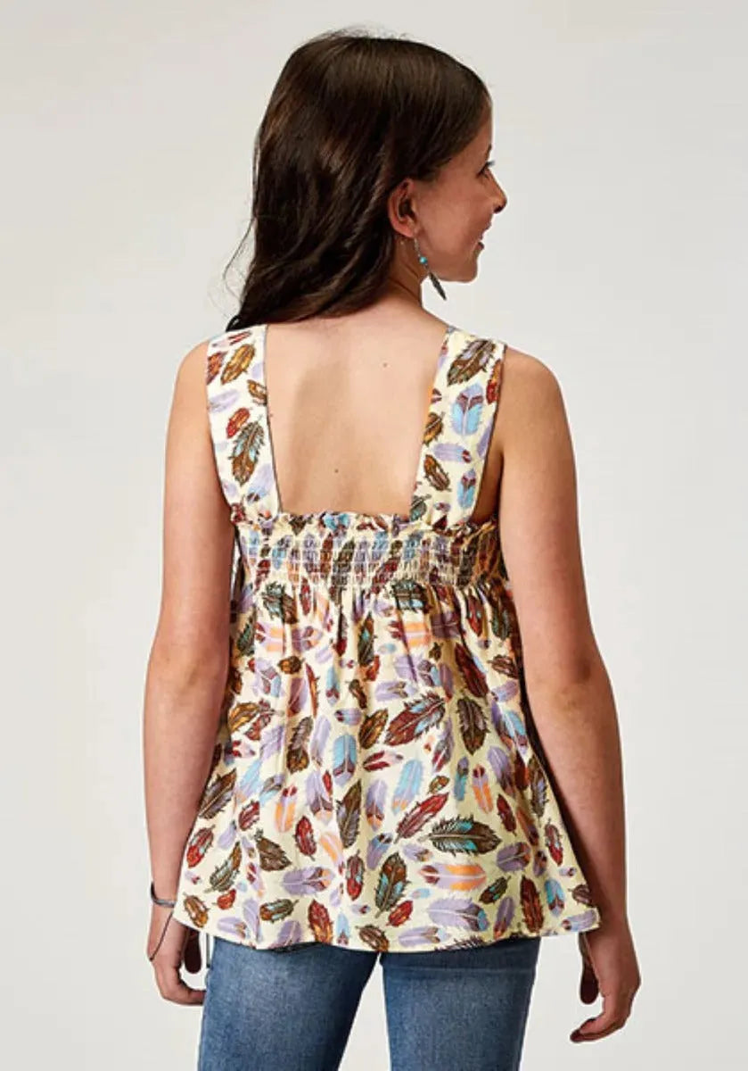 Roper Feather Toss (Multi) - Girl's Western Tank