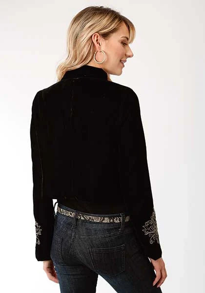 Roper 3939 Metallic Embroidery (Black) - Cropped Women's Jacket