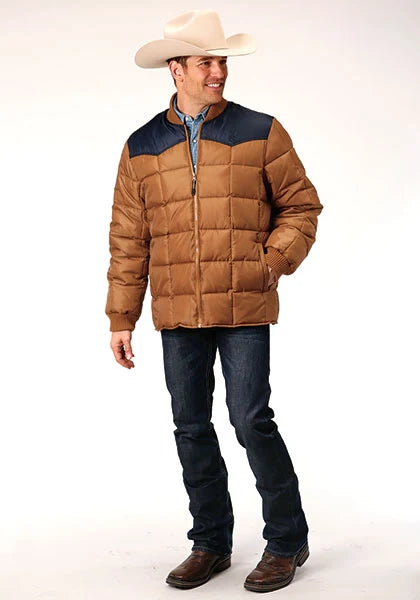 Roper 1473 Poly Filled (Navy/Tan) - Men's Jacket
