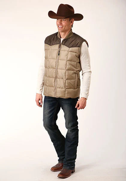 Roper 1473 Poly Filled (Brown/Tan) - Men's Vest