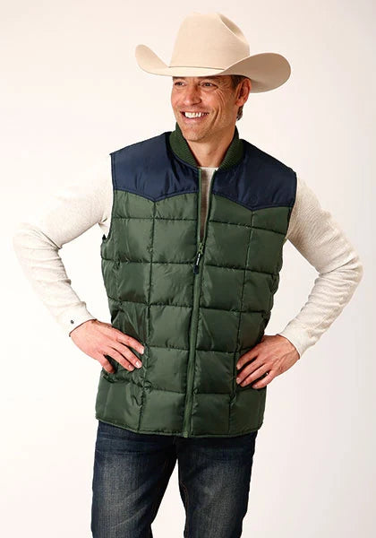 Roper 1473 Poly Filled (Navy/Green) - Men's Vest