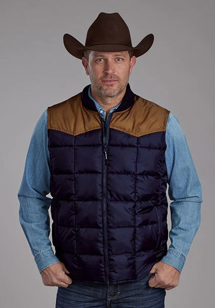 Roper 1473 Poly Filled (Brown/Navy) - Men's Vest