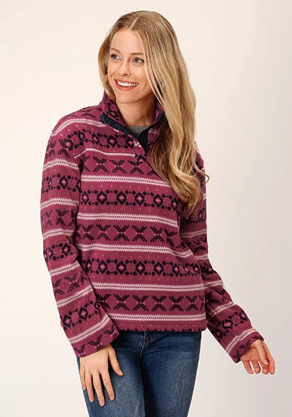 Roper 1816 Aztec (Maroon) - Women's Fleece Pullover
