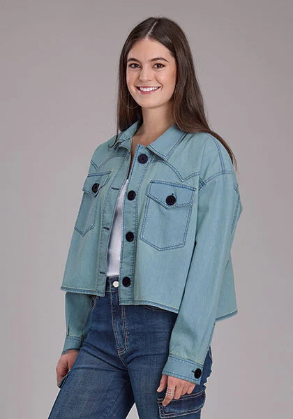 Roper 2450 Cropped (Blue) - Women's Denim Jacket