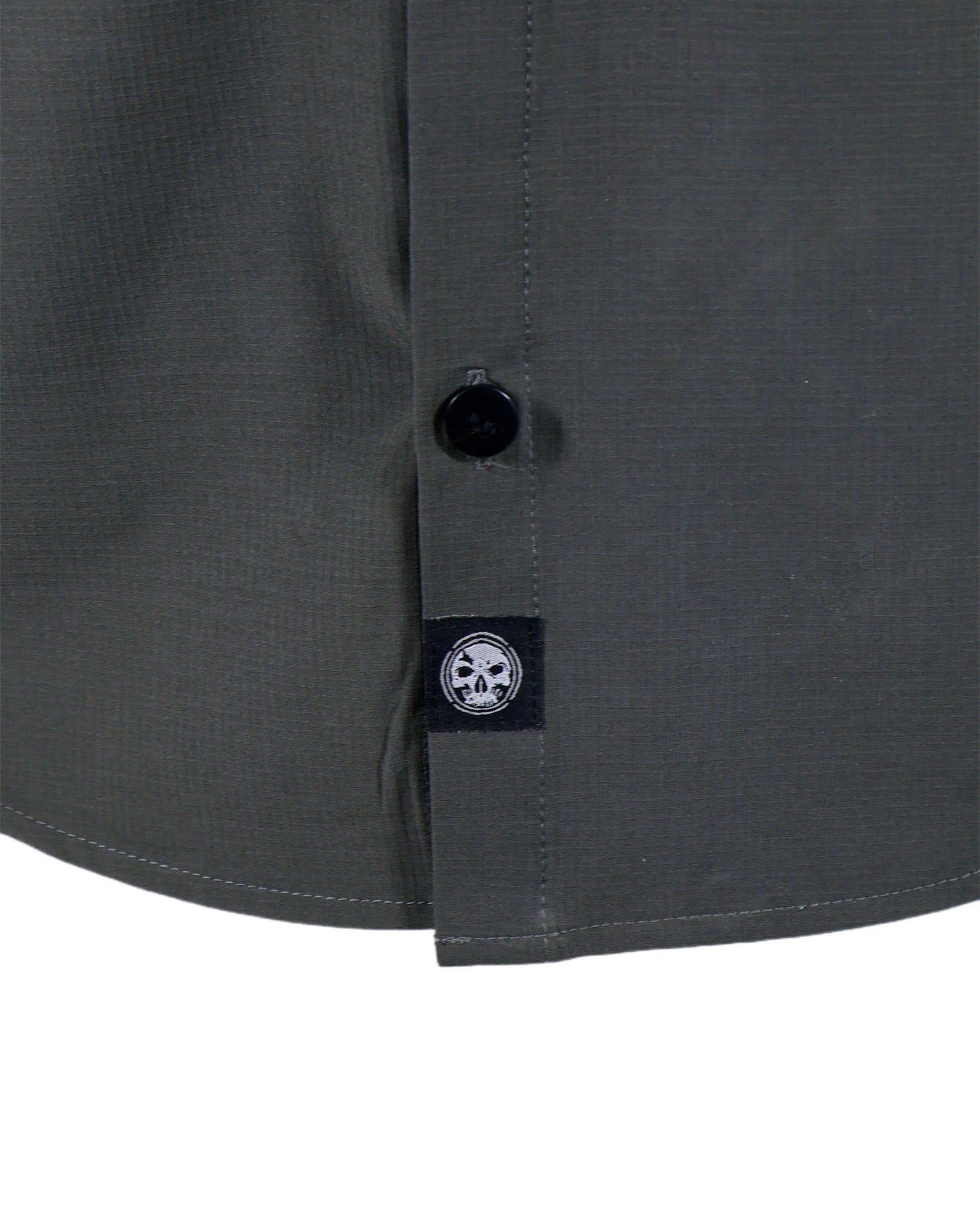 Performance Tech Gun Metal Hybrid Button Up Shirt (Hidden Snap Collars)