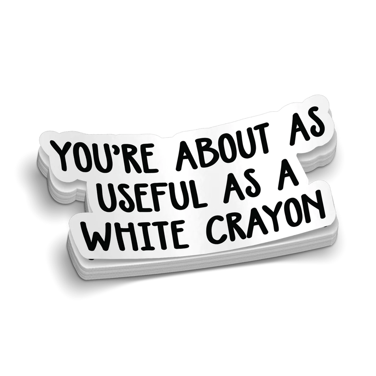 White Crayon Hard Hat Decal
