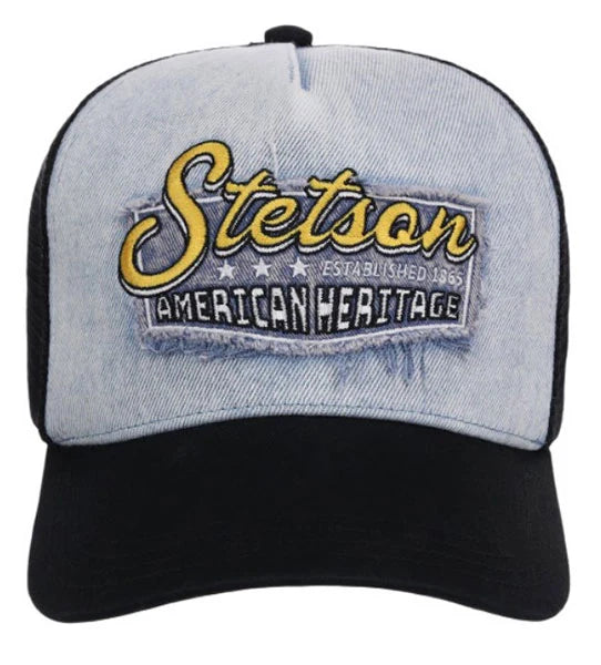 Stetson Frayed Denim (Black) - Trucker Cap