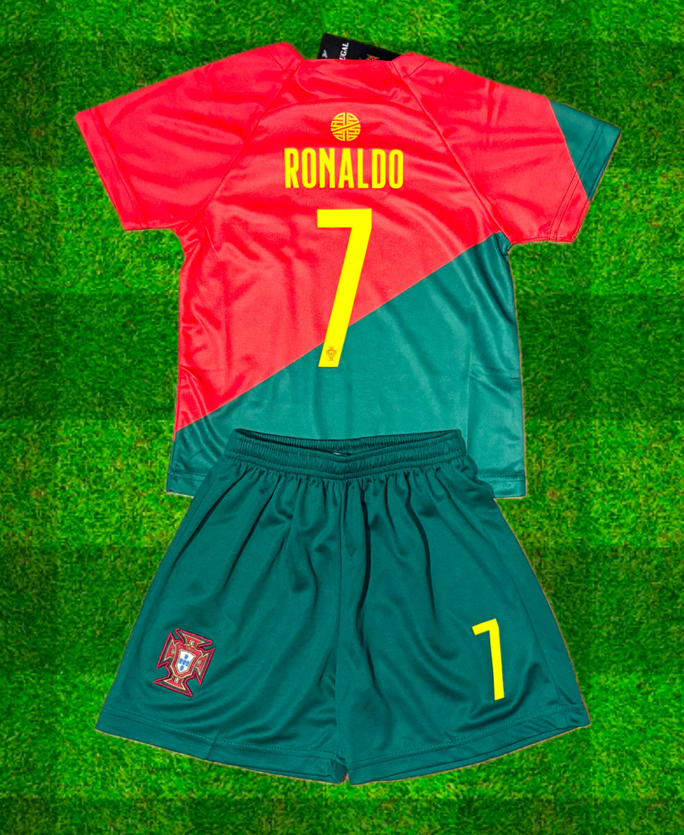 Kids Cristiano Ronaldo Portugal Soccer Jersey Home Toddler & Youth Sizes