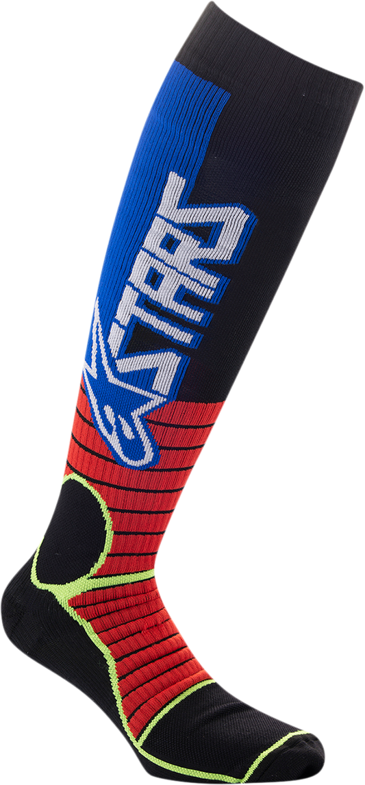 ALPINESTARS MX Pro Socks - Red/Yellow/Blue - Large 4701520-3057-L