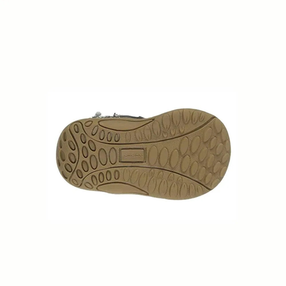 Roper Bump (White/Brown) - Infant Cowboy Booties