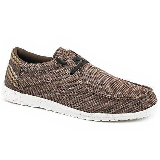 Roper Hang Loose Canvas Chukka (Brown Mix / Stripes) - Mens Moccasin