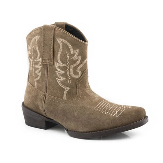 Roper Dusty II (Tan) - Women's Ankle Cowgirl Boot